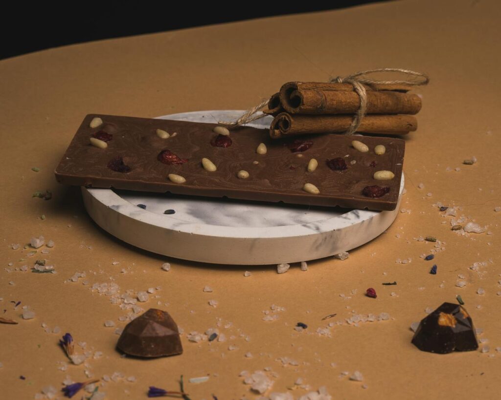 Chocolates on White Plate